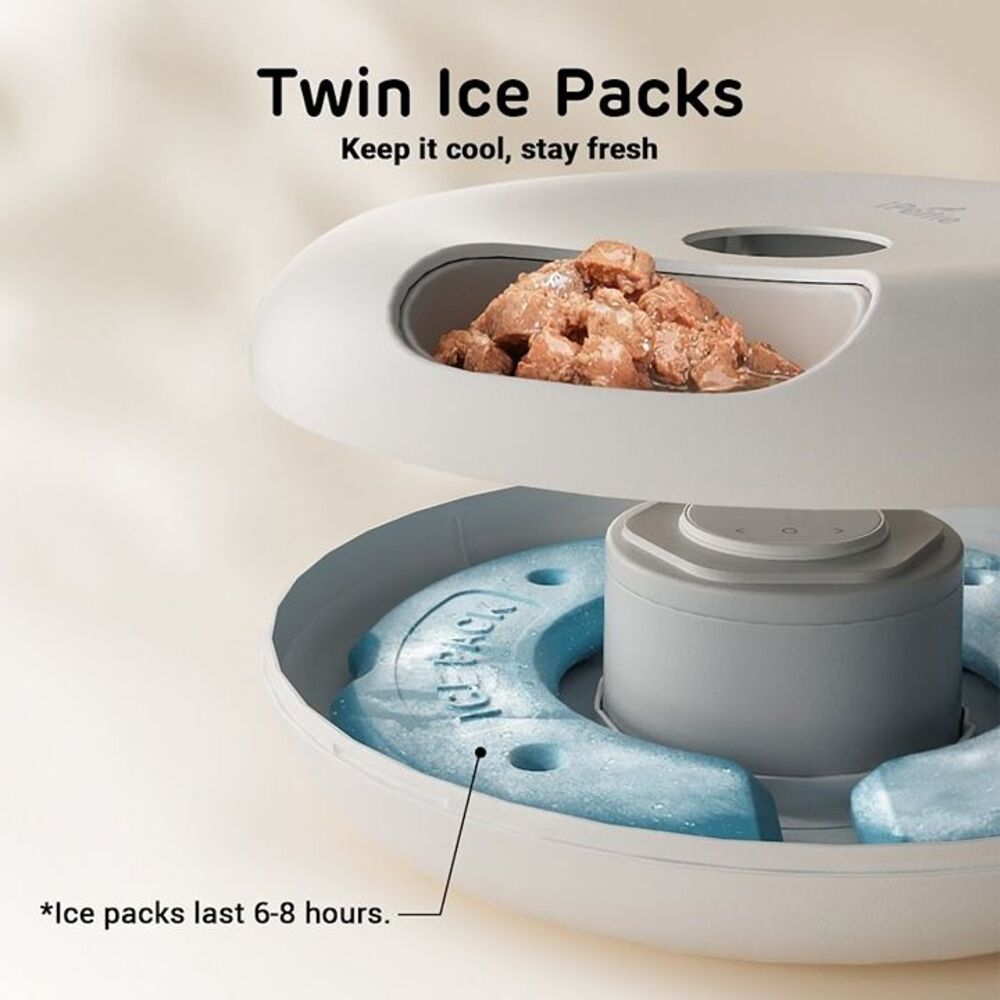 iPettie Donut Frost 6-Meal Automatic Pet Feeder with Dual Ice Packs Cordless - Picture 2 of 6